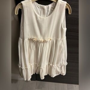 White velvet girls dress